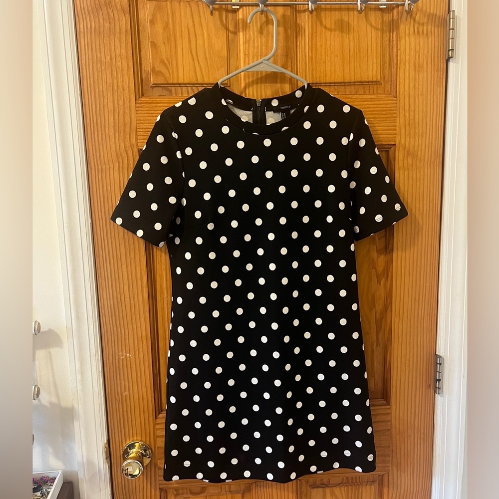 Forever 21 Size M Black and White Polka Dot Mini Dress
